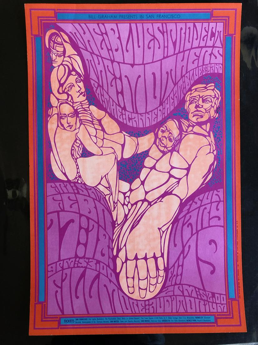 BG50 THE BLUES PROJECT, THE MOTHERS, CANNED HEAT: Classic Wes Wilson designed 1st pressing of this poster.