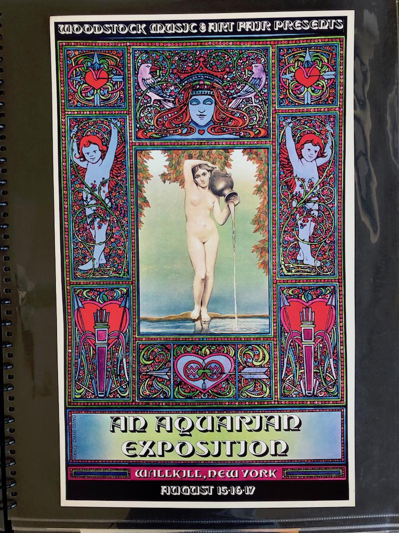 ORIGINAL 1ST PRINTING - WOODSTOCK FESTIVAL: ORIGINAL FIRST PRINTING OF THIS POSTER THAT WAS EVENTUALLY REPLACED BY ARNOLD SKOLNICKâs DOVE ON GUITAR POSTER, AFTER THEY PULLED THE VENUE FROM WALLKILL NY TO BETHEL WOODS. 14 x 22 - original - We a