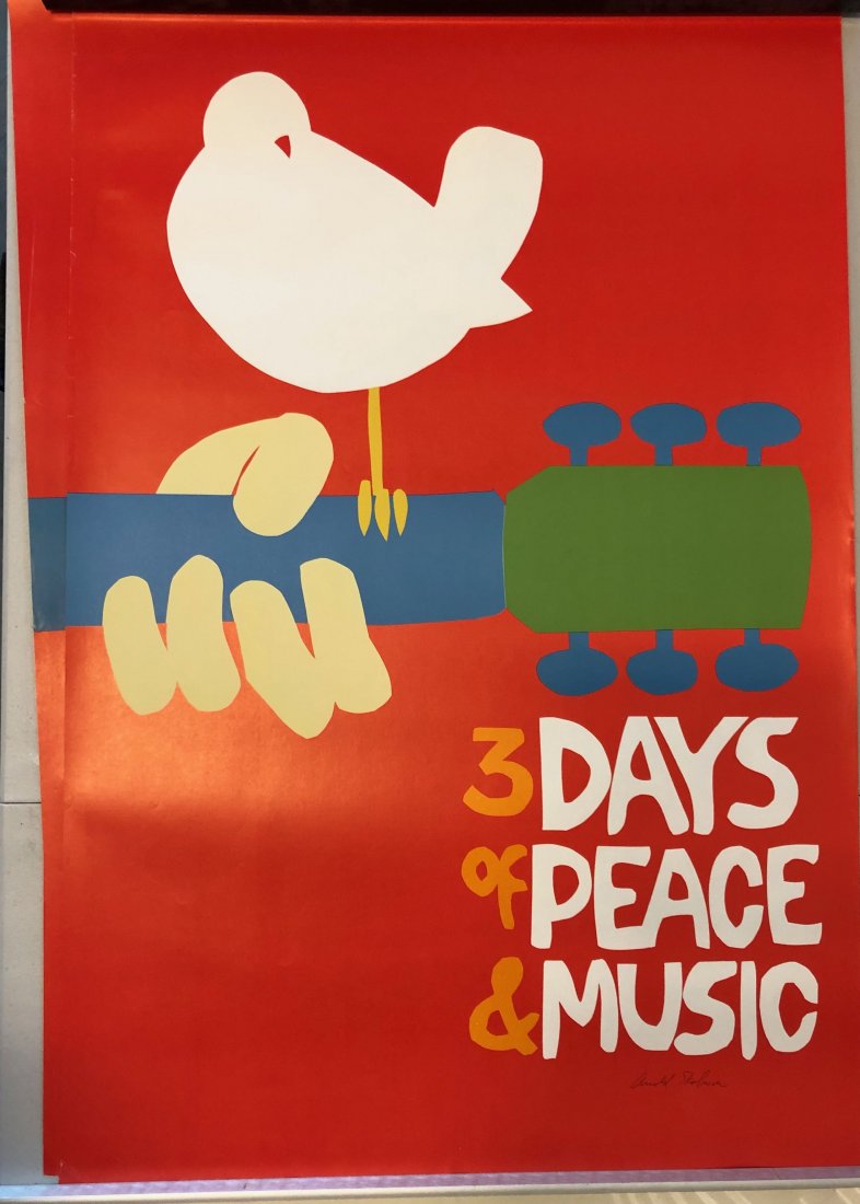 SIGNED WOODSTOCK NO BLACK PLATE 1969 with Signed COA (1 of 2)