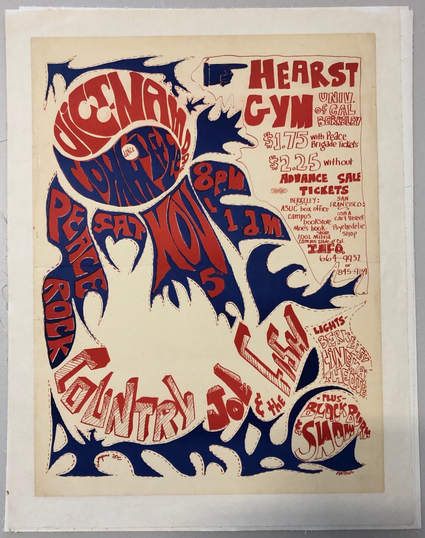 RARE 1966 - VIETNAM DAY COMMITTEE DANCE POSTER (1 of 2)