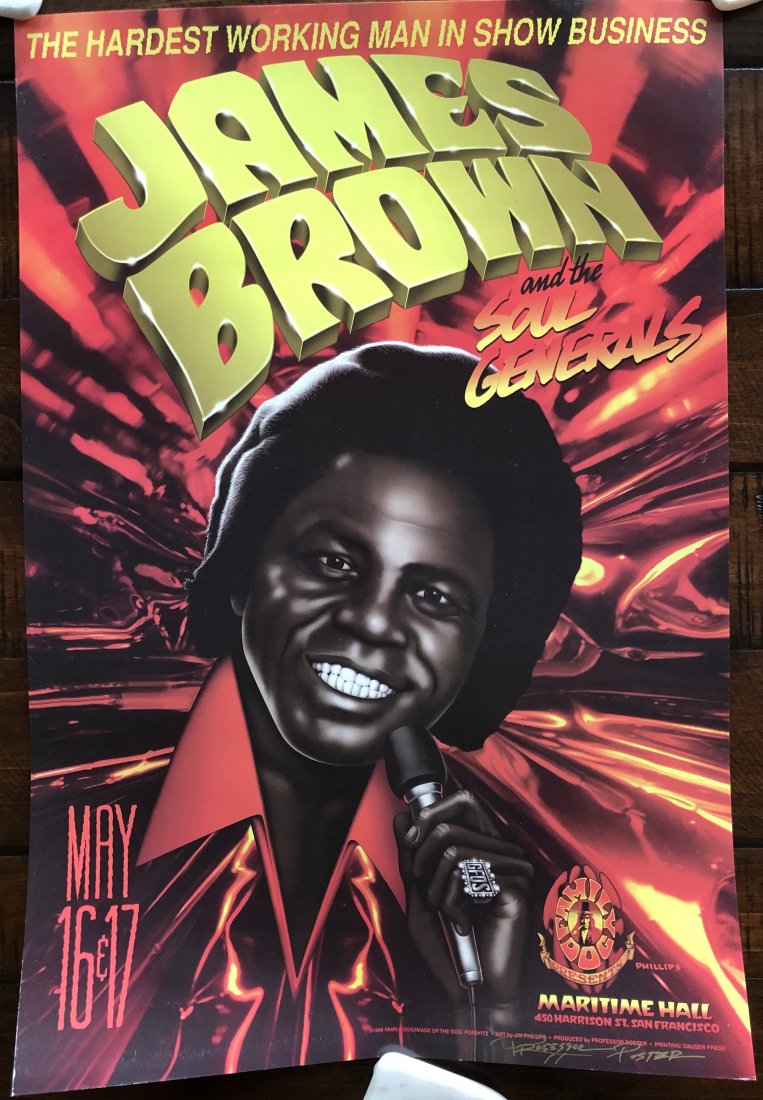 JAMES BROWN POSTER - signed by professor poster (1 of 2)