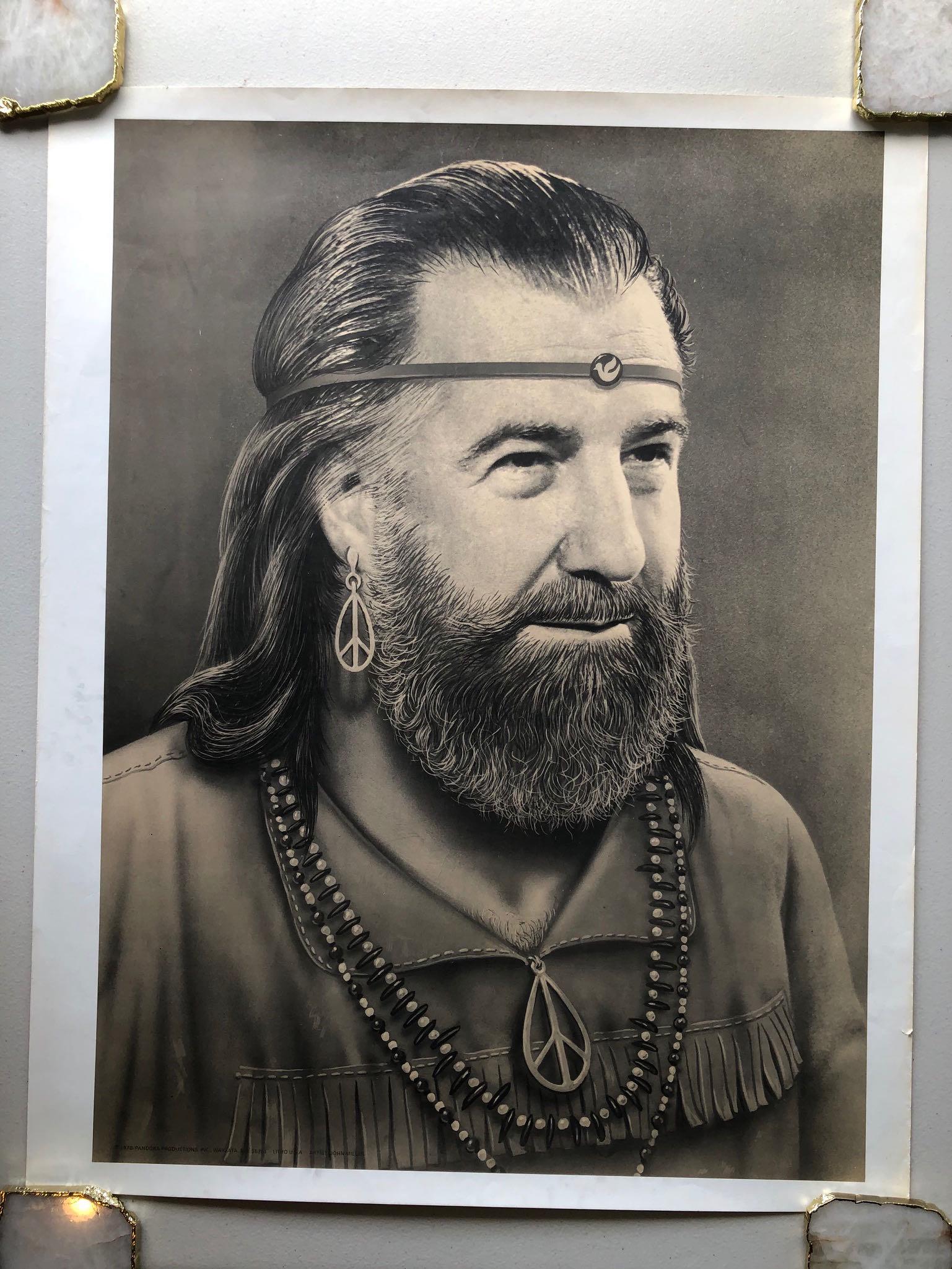 1970 SPIRO AGNEW HIPPIE POSTER: 1970 SPIRO AGNEW HIPPIE POSTER BY PANDORA PRODUCTIONS. LOOKS LIKE WILLIE NELSON TOO!