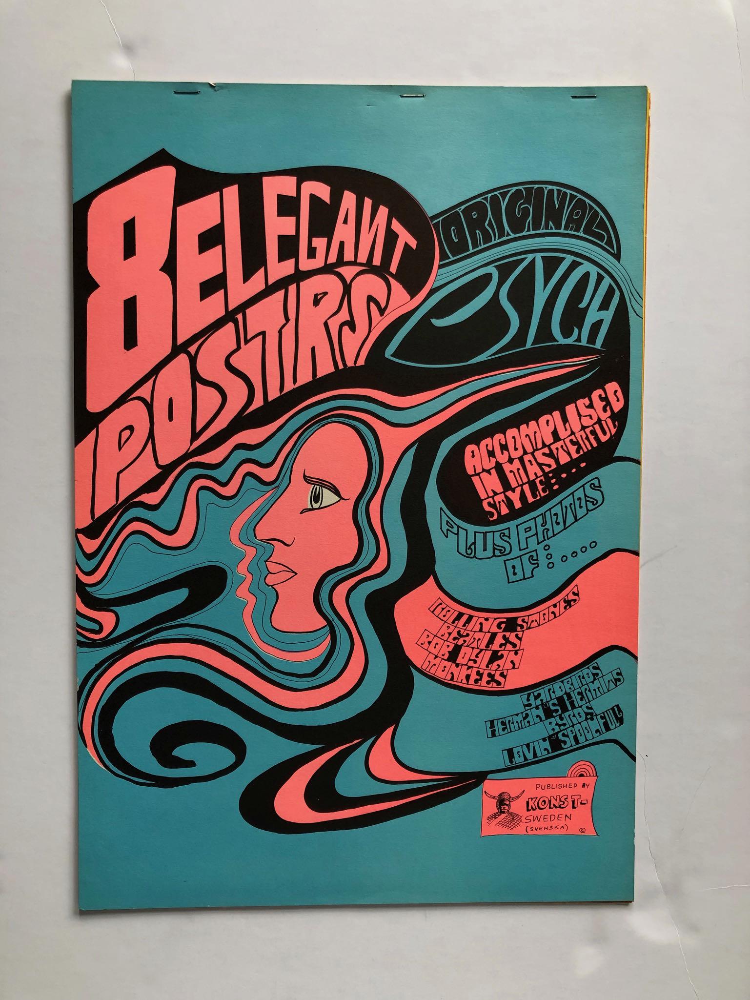 SUPER RARE COMPLETE KONST POSTER SET: SUPER RARE COMPLETE KONST SWEDEN POSTER SET. WITH BEATLES, BYRDS, STONES AND MORE. EACH PAGE IS A FULL SIZE POSTER THAT CAN BE REMOVED FOR FRAMING. MANY TIMES YOU CAN FIND THESE POSTERS, BUT ITS VERY 