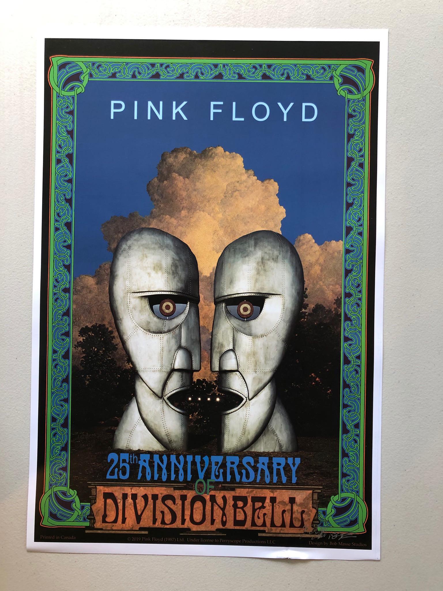 PINK FLOYD DIVISION BELL BY BOB MASSE: PINK FLOYD 25TH ANNIVERSARY DIVISION BELL SIGNED BY BOB MASSE