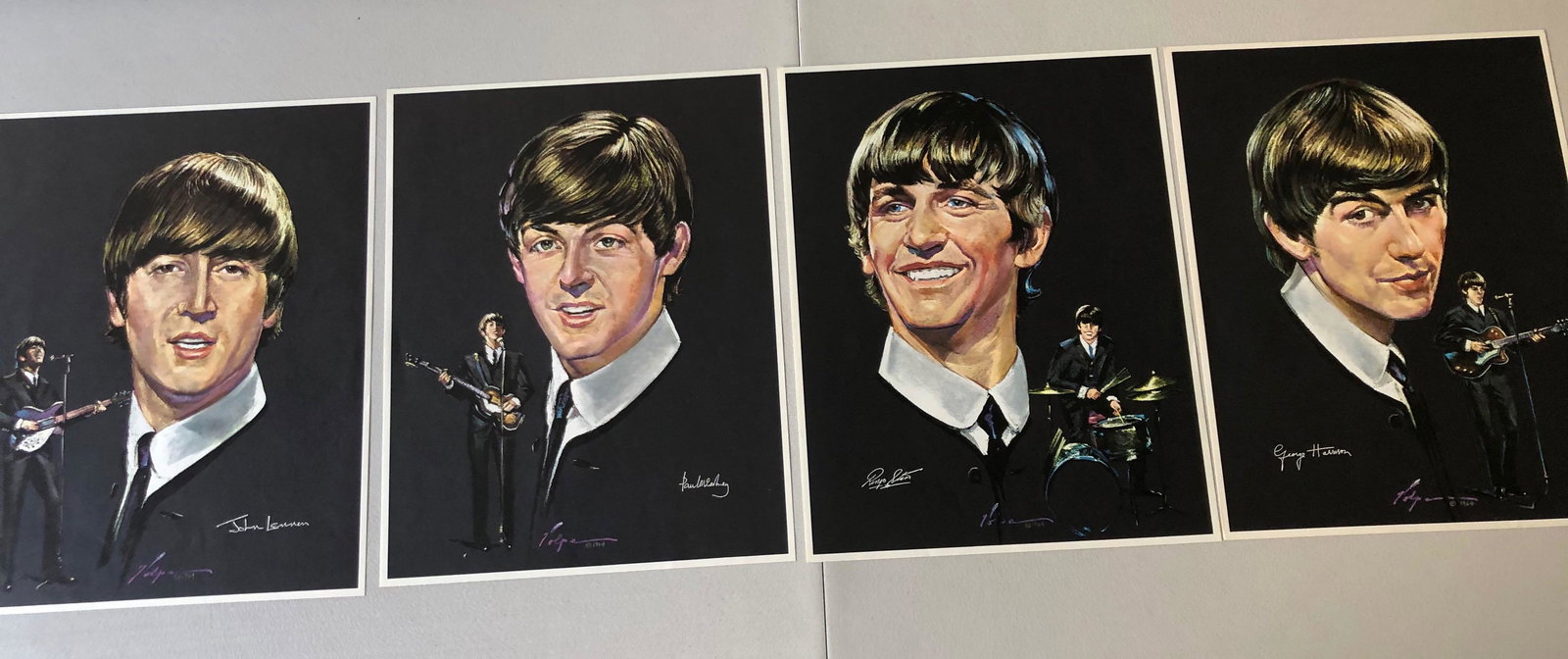 SET OF ALL 4 1964 BEATLES PORTRAITS: SET OF ALL FOUR 1964 BEATLES PORTRAITS. MINT. Vintage 1964 4 X THE BEATLES NEMS NICHOLAS VOLPE PORTRAIT POSTERS SET