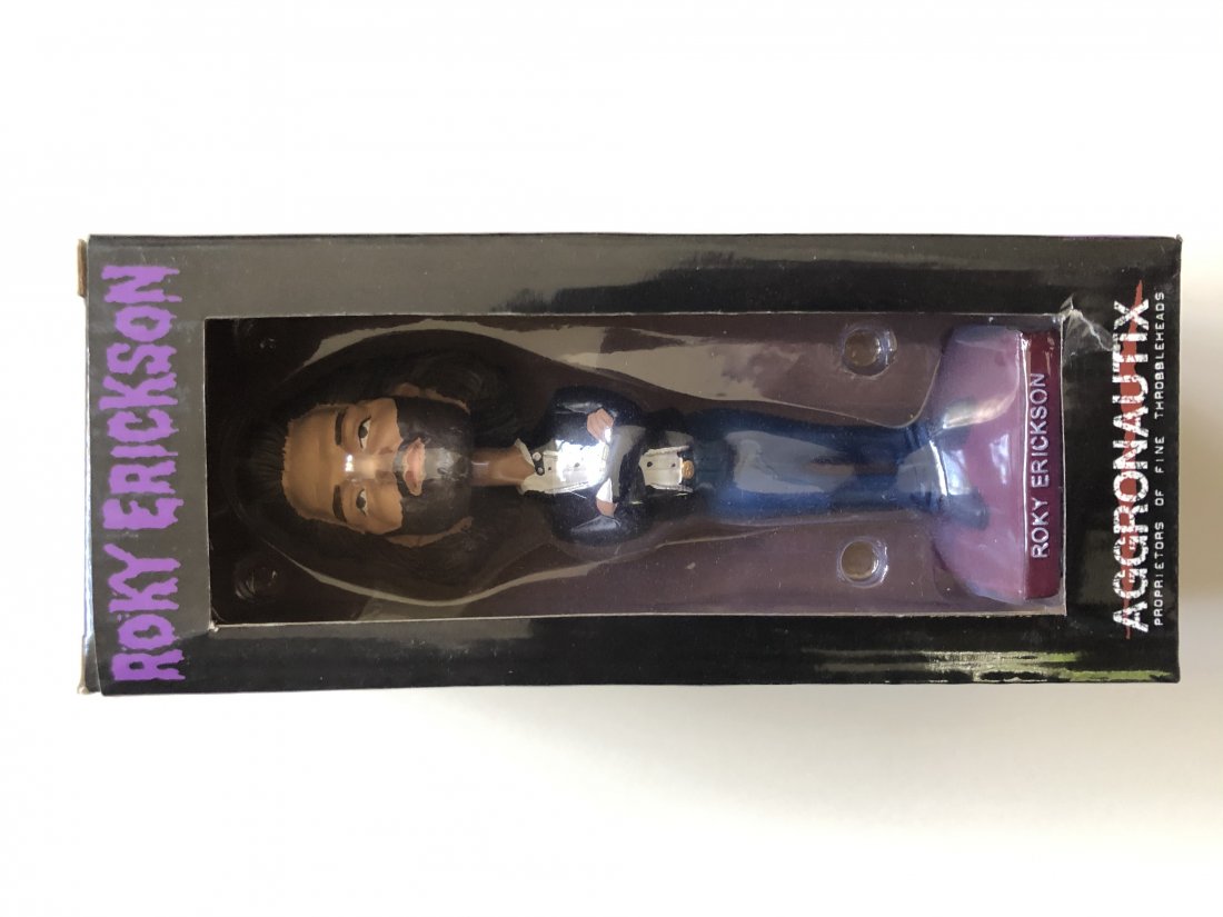 ROKY ERICKSON BOBBLE-HEAD: ROKY ERICKSON BOBBLE-HEAD. Roger Kynard "Roky" Erickson (July 15, 1947 – May 31, 2019) was an American musician and singer-songwriter. He was a founding member and the leader of the 13th Floor Eleva
