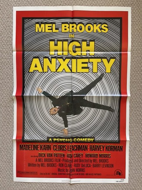 High Anxiety MOVIE POSTER: ORIGINAL MOVIE POSTER. These posters are all originals (except where noted being a reprint). The classic ones all have the NSS notations and/or serial numbers on them.These were all posters used at a 