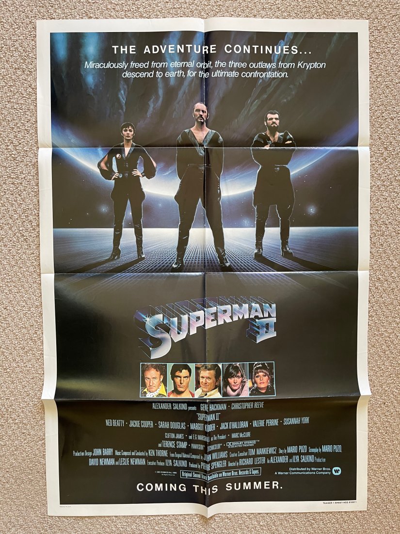 Superman II Advance MOVIE POSTER: ORIGINAL MOVIE POSTER. These posters are all originals (except where noted being a reprint). The classic ones all have the NSS notations and/or serial numbers on them.These were all posters used at a 