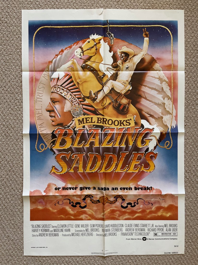 Blazing Saddles MOVIE POSTER: ORIGINAL MOVIE POSTER. These posters are all originals (except where noted being a reprint). The classic ones all have the NSS notations and/or serial numbers on them.These were all posters used at a 