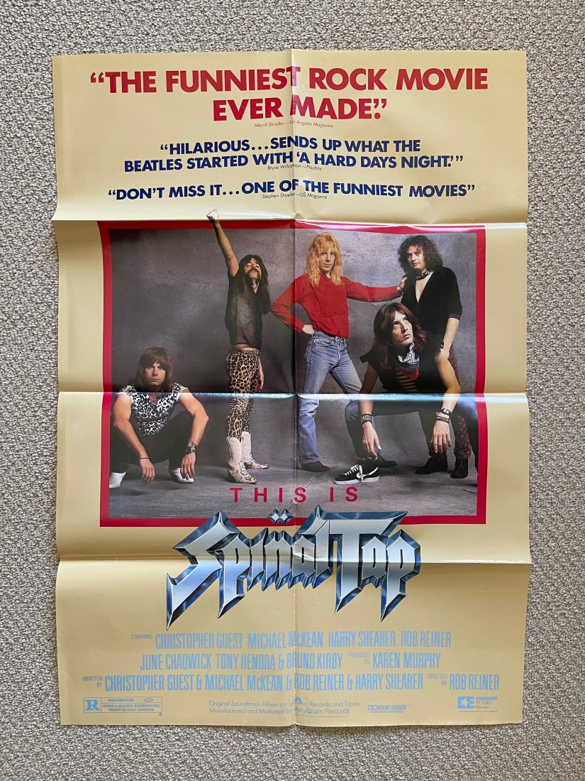 This is Spinal Tap MOVIE POSTER: ORIGINAL MOVIE POSTER. These posters are all originals (except where noted being a reprint). The classic ones all have the NSS notations and/or serial numbers on them.These were all posters used at a 