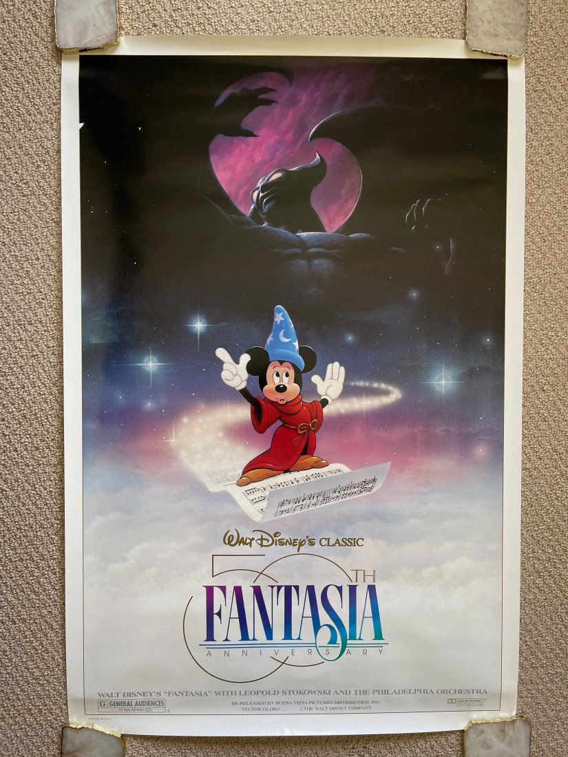 Fantasia 50th Anniversary MOVIE POSTER: ORIGINAL MOVIE POSTER. These posters are all originals (except where noted being a reprint). The classic ones all have the NSS notations and/or serial numbers on them.These were all posters used at a