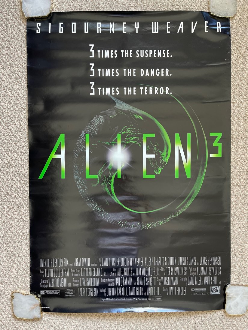 Alien 3 MOVIE POSTER: ORIGINAL MOVIE POSTER. These posters are all originals (except where noted being a reprint). The classic ones all have the NSS notations and/or serial numbers on them.These were all posters used at a 