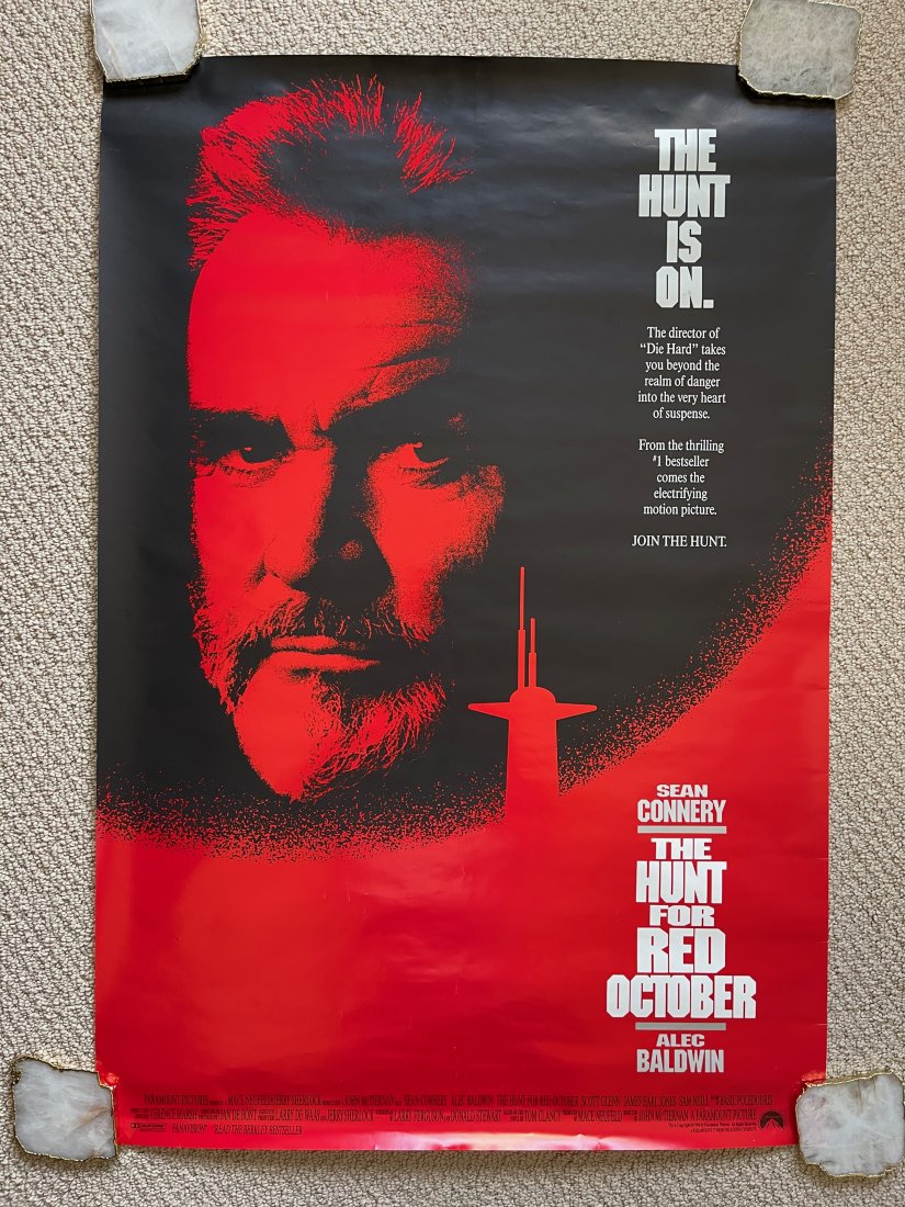 The Hunt for Red October MOVIE POSTER: ORIGINAL MOVIE POSTER. These posters are all originals (except where noted being a reprint). The classic ones all have the NSS notations and/or serial numbers on them.These were all posters used at a 