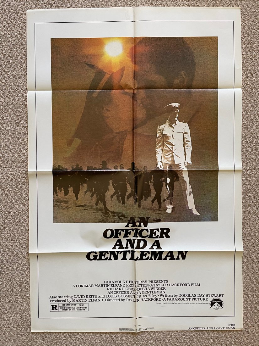 AN OFFICER AND A GENTLEMAN: ORIGINAL MOVIE POSTER. These posters are all originals (except where noted being a reprint). The classic ones all have the NSS notations and/or serial numbers on them.These were all posters used at a 