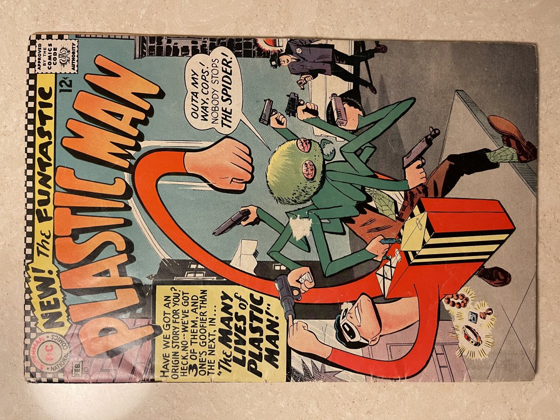 PLASTIC MAN #2 COMIC BOOK - 1967: PLASTIC MAN #2 COMIC BOOK - 1967. Good condition with light creasing on cover corners and boarders. Superman DC National Comics. Feb. 1967. This comic marks the move from to DC Comics. Plastic Man (re