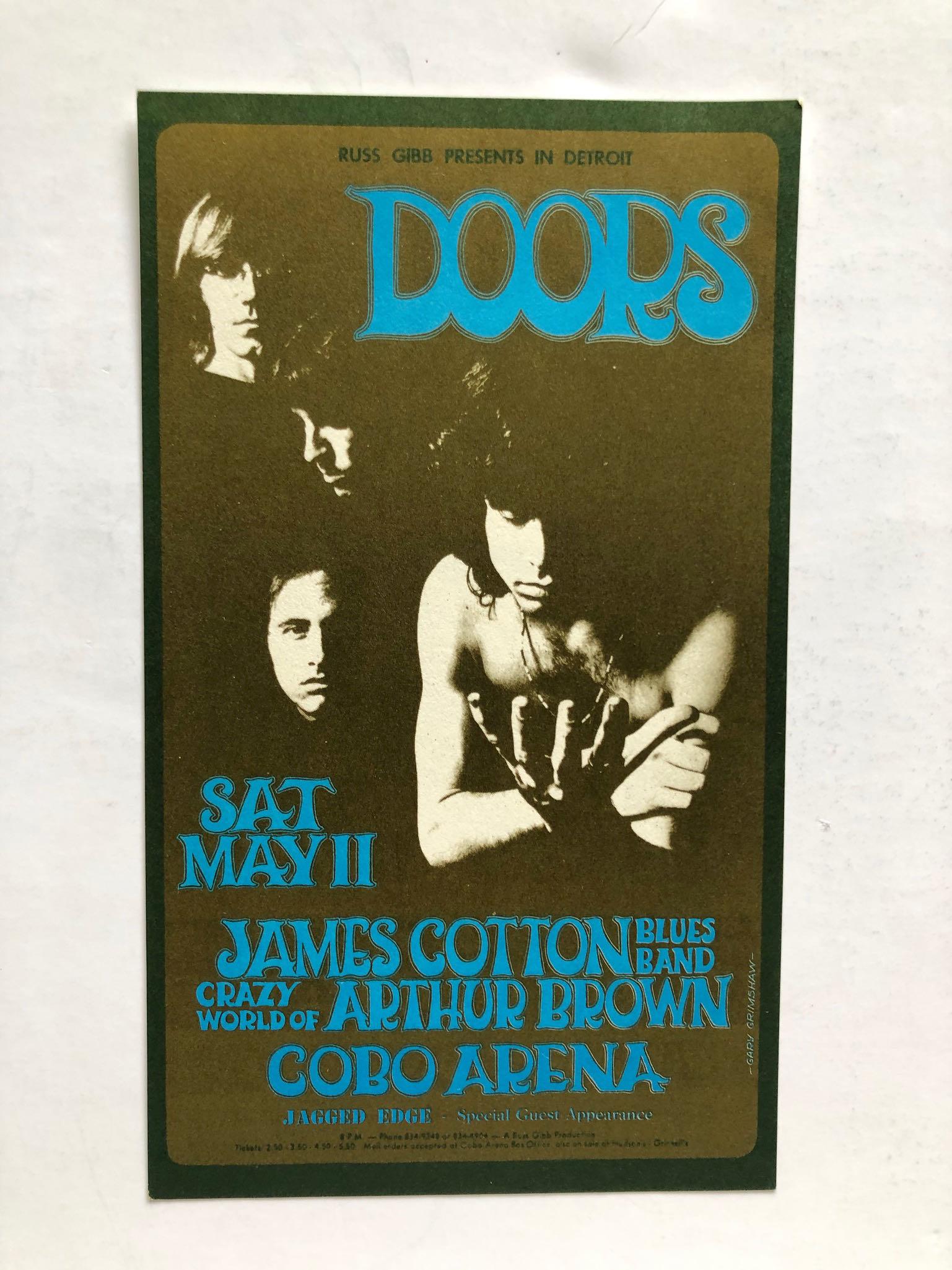THE DOORS COBO ARENA POSTCARD (1 of 2)
