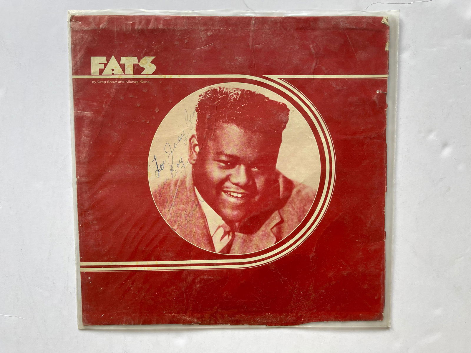 FATS DOMINO SIGNED RECORD STORE PROMO FLAT (1 of 2)