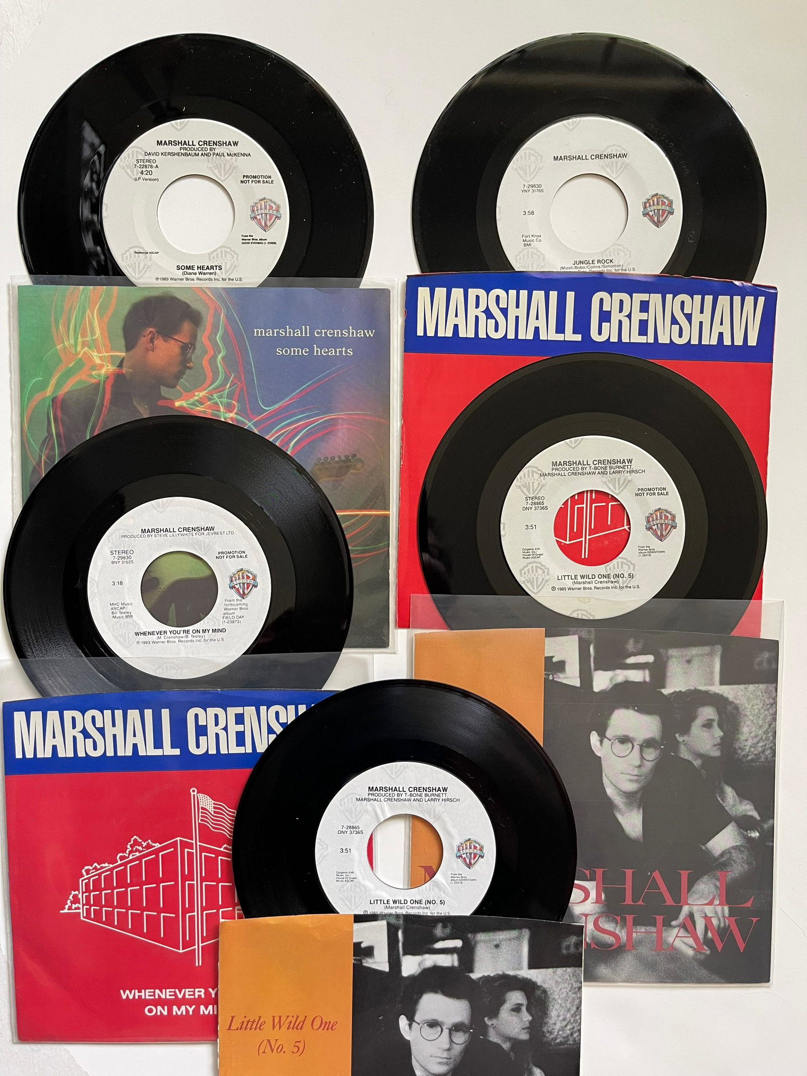 MARSHALL CRENSHAW: Marshall Crenshaw - Some HeartsLabel:Warner Bros. Records - 7-22878Format:Vinyl, 7", 45 RPM, Single, Promo - Marshall Crenshaw - Whenever You're On My Mind / Jungle RockLabel:Warner Bros. Records - 7-