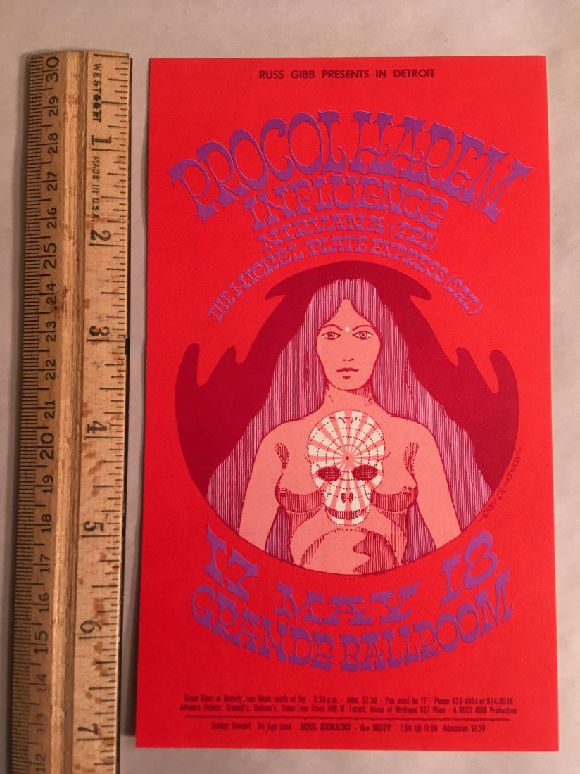 GRANDE BALLROOM - PROCOL HARUM #3 POSTCARD: PROCOL HARUM 1968 by Gary Grimshaw FIRST PRESSING MINT POSTCARD