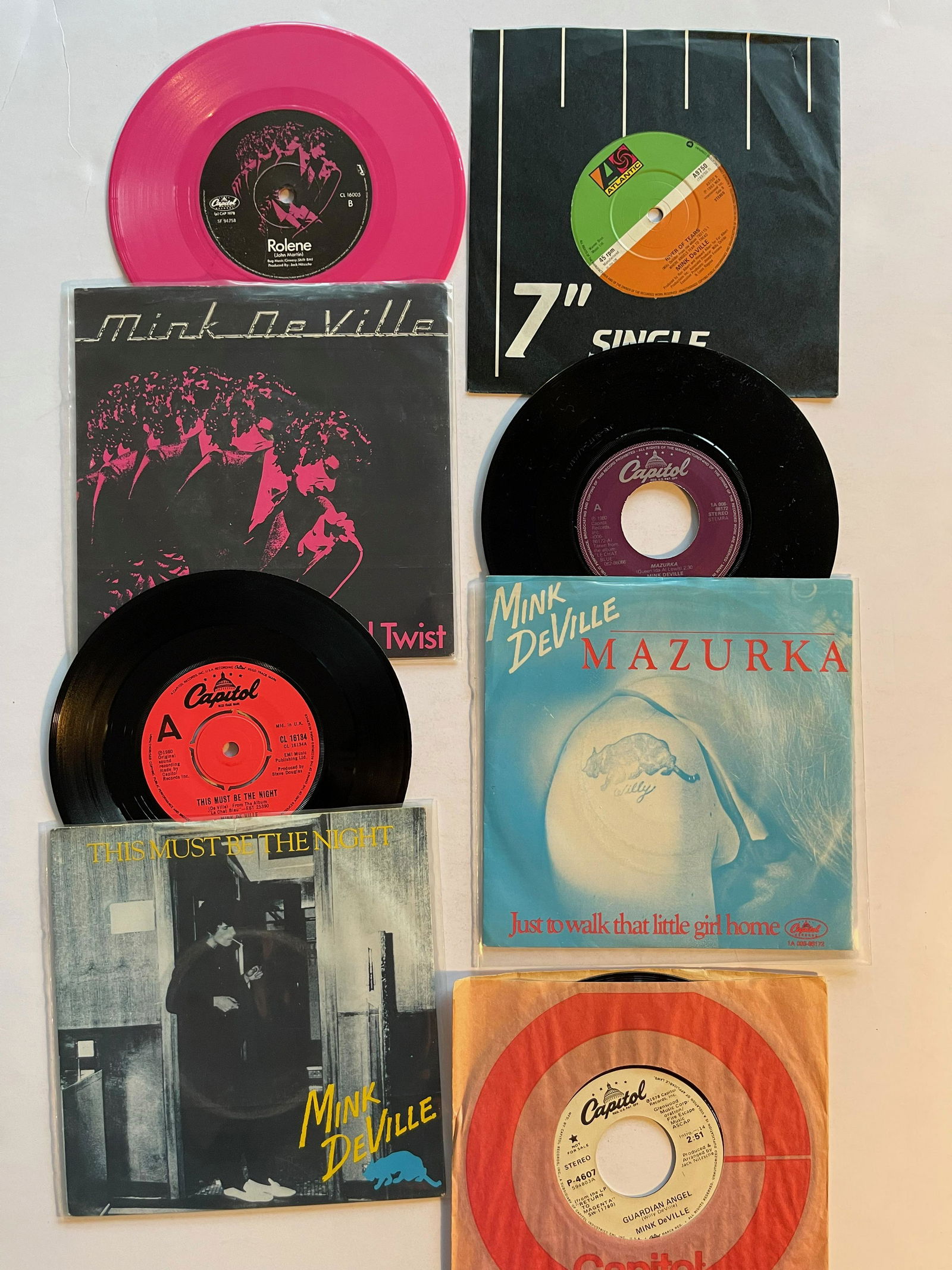 MINK DEVILLE SETE #1: Mink DeVille â€“ Soul Twist Label: Capitol Records â€“ CL 16005 Format: Vinyl, 7", 45 RPM, Single, Pink - AND - Mink DeVille â€“ Each Word's A Beat O