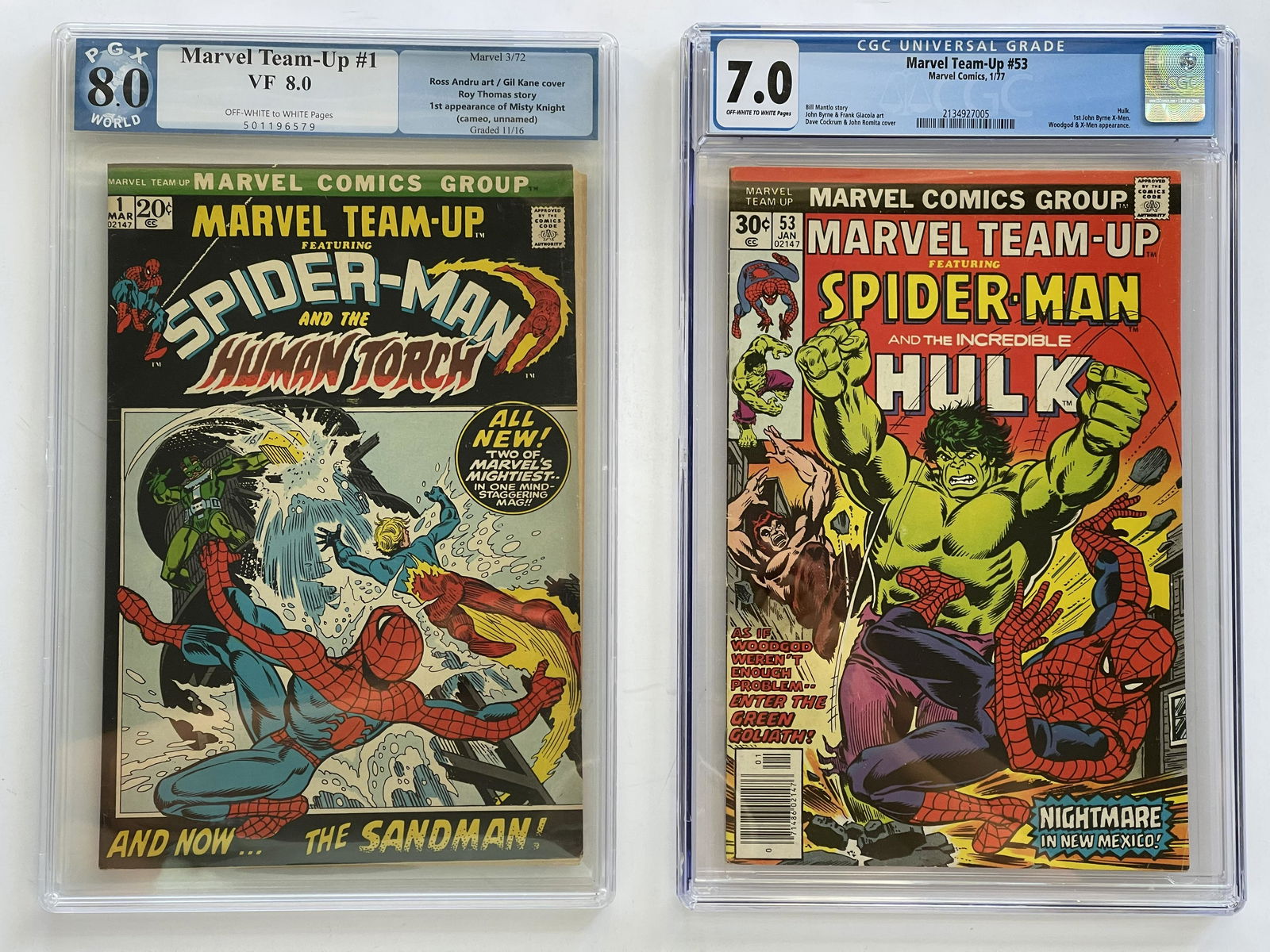 MARVEL TEAM-UP #1 and #53 - SLABBED (1 of 4)