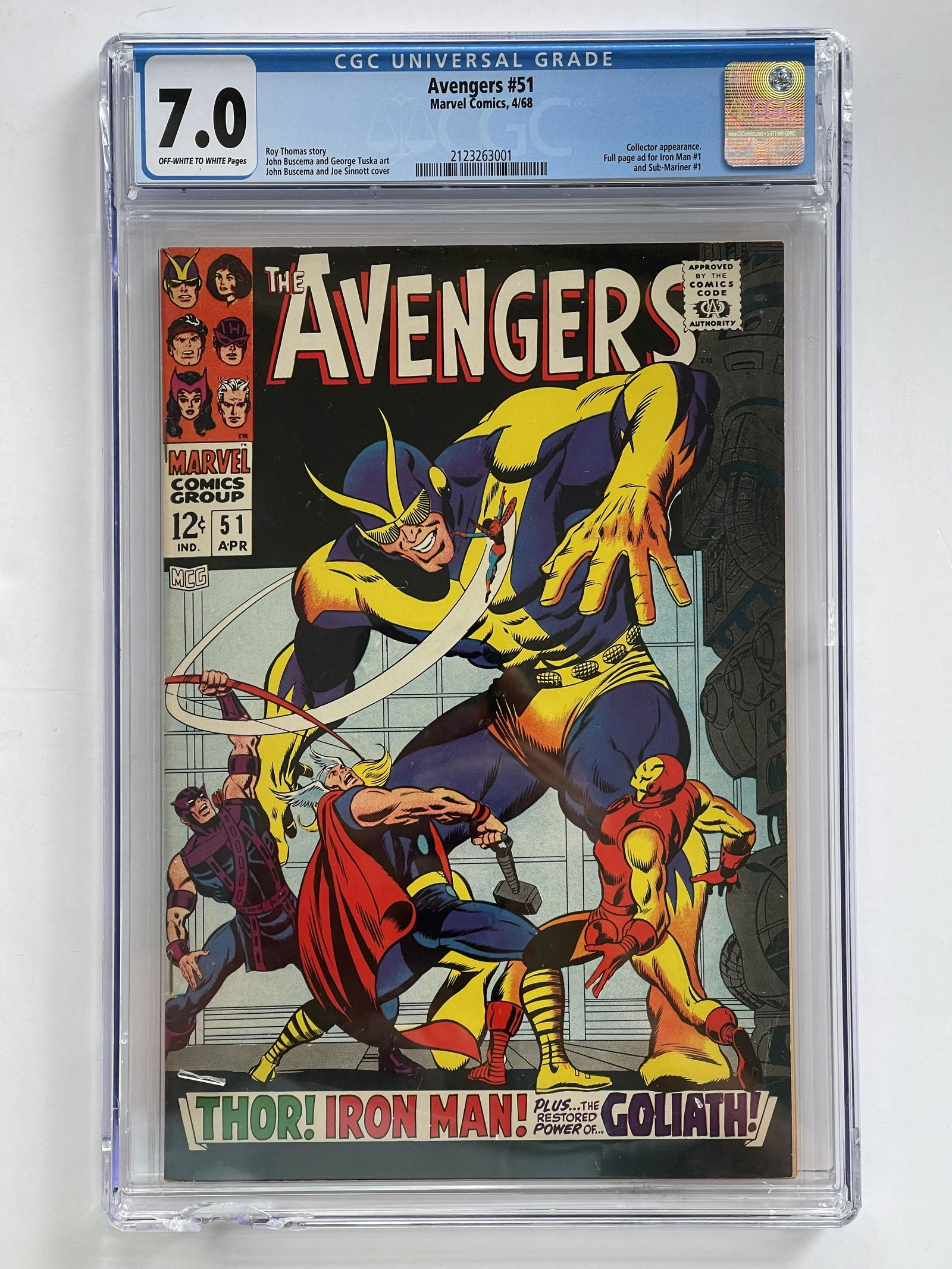 AVENGERS #51 SLABBED AND GRADED (1 of 2)