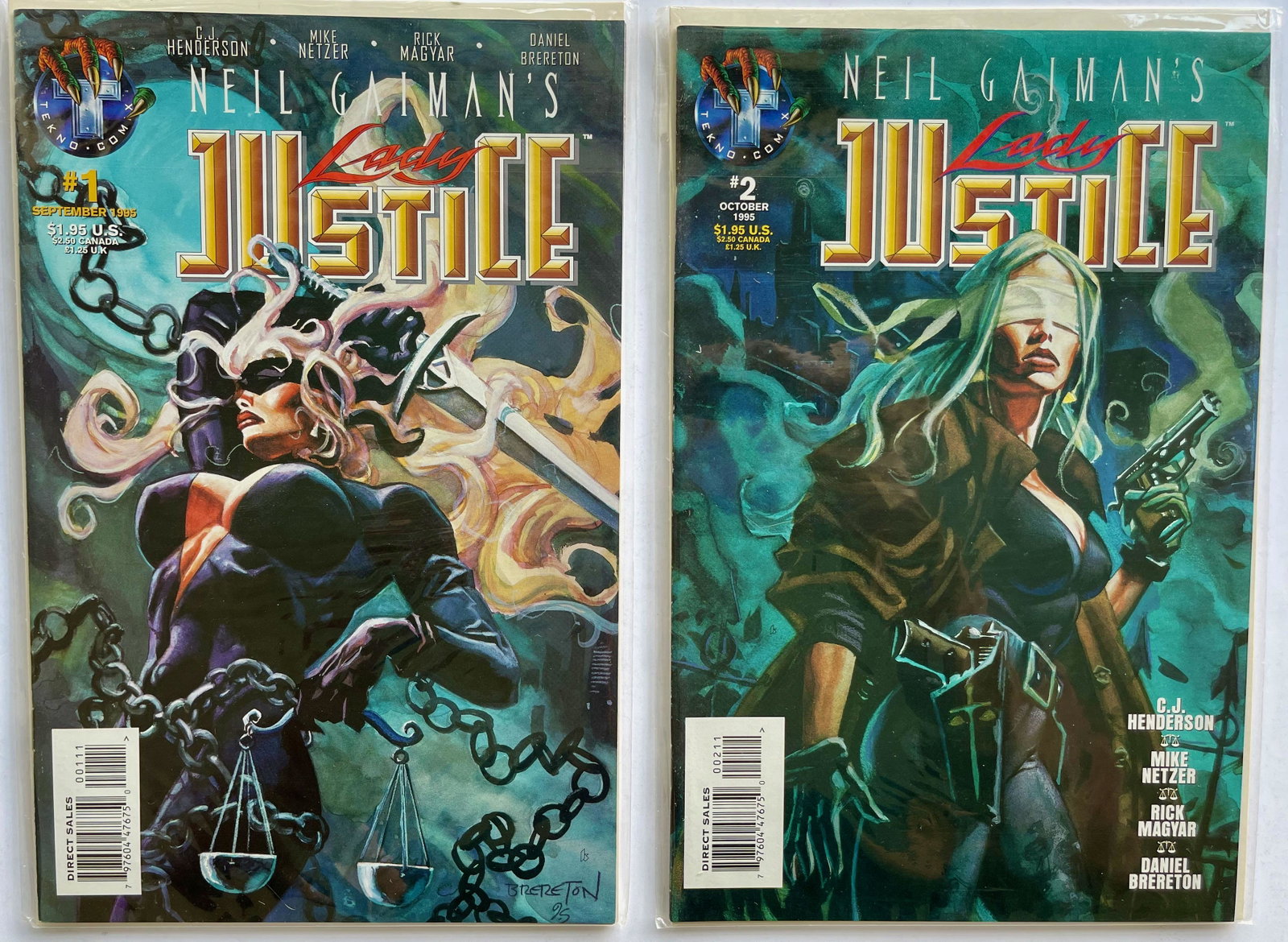THE LADY JUSTICE PREMIERE SET: THE LADY JUSTICE PREMIERE SET INCLUDING #1, AND #2. TEKNO COMICS.