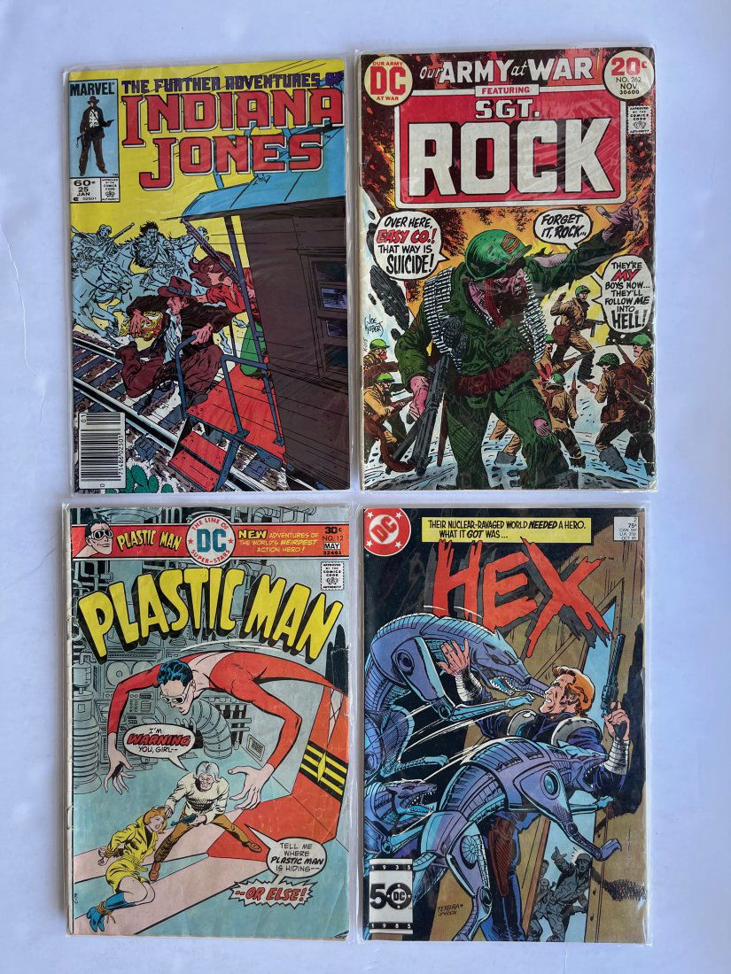 Indiana Jones, Sgt. Rock, Plastic Man, Hex (1 of 1)