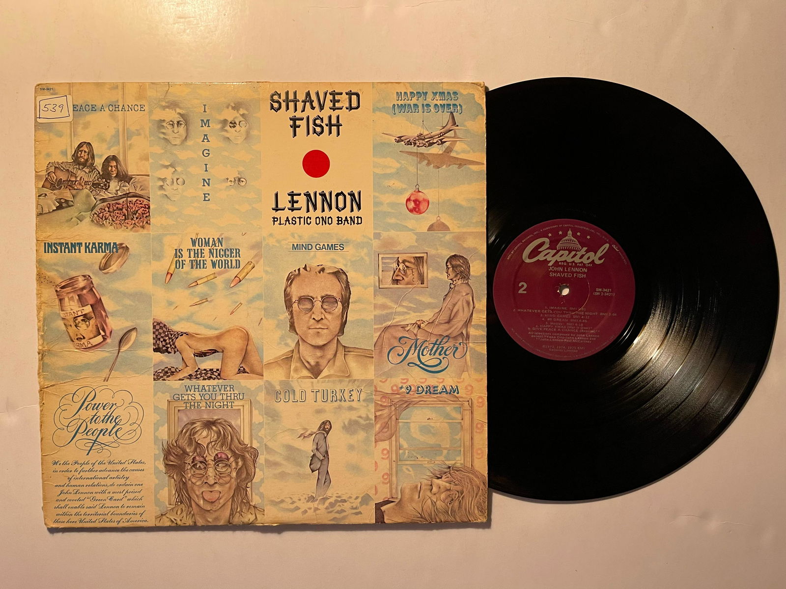 Lennon, Plastic Ono Band - Shaved Fish: Lennon, Plastic Ono Band - Shaved FishLabel:Capitol Records - SW-3421, Apple Records - SW-3421Format:Vinyl, LP, Compilation,Country:USReleased:1978
