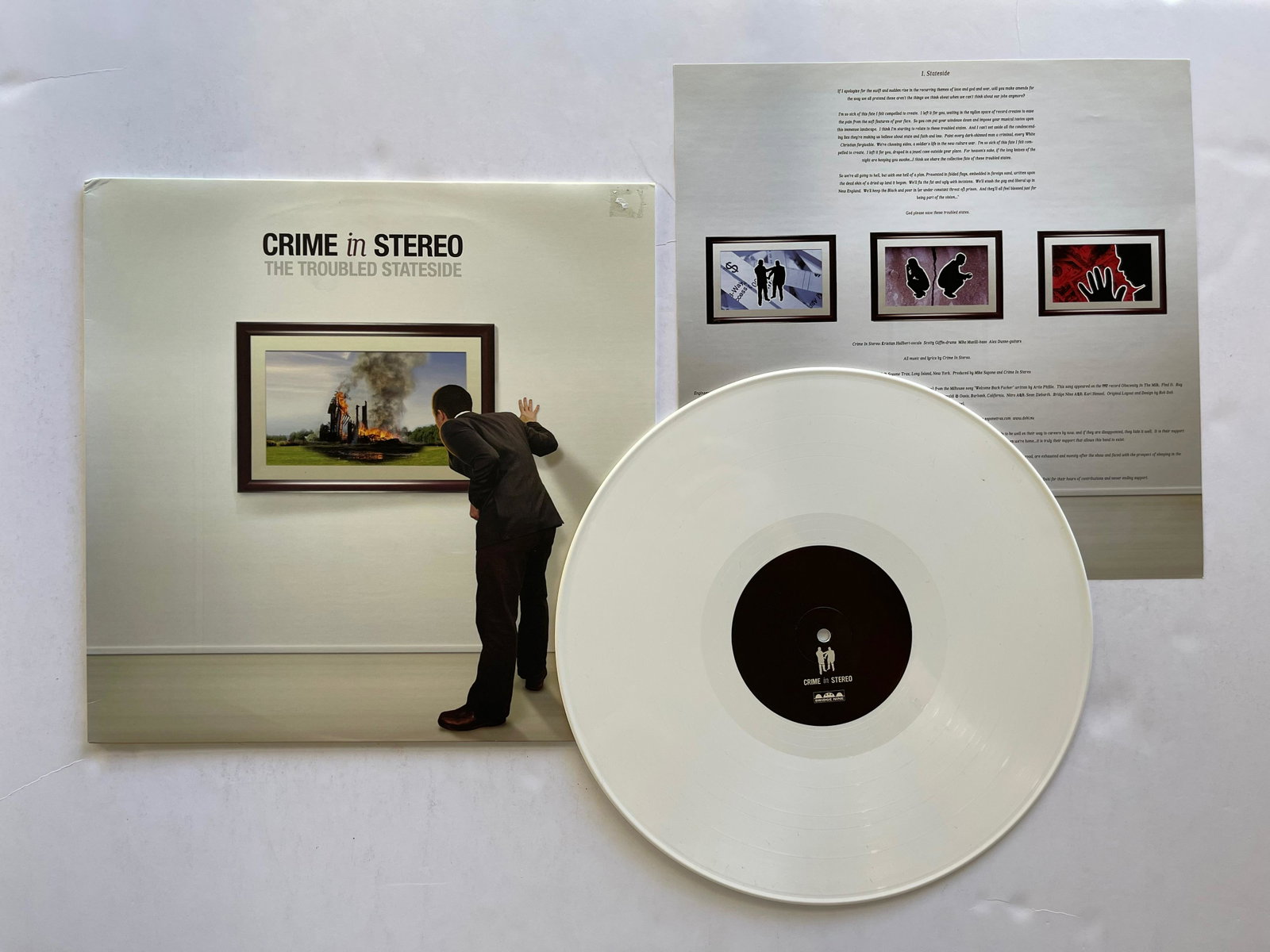 Crime In Stereo - The Troubled Stateside: Crime In Stereo - The Troubled StatesideLabel:Bridge Nine Records - B9R072Format:Vinyl, LP, Album, Limited Edition, WhiteCountry:USReleased:Sep 16, 2008Genre:RockStyle:Hardcore