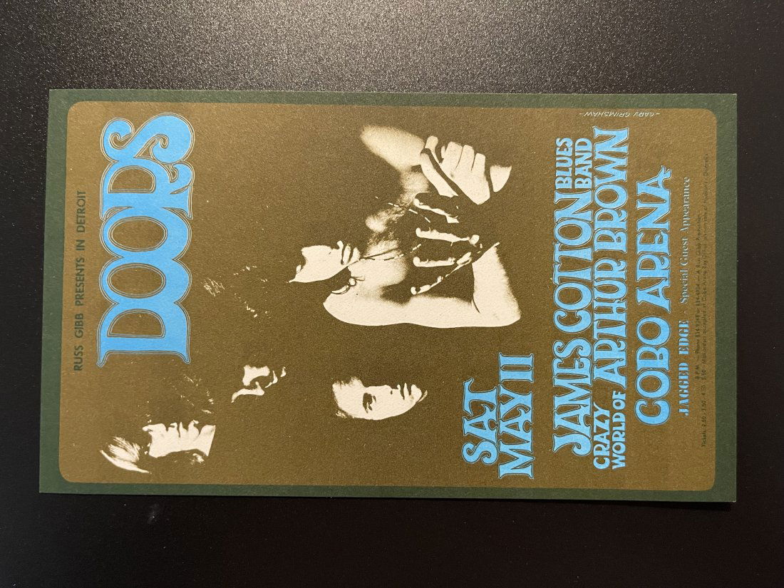 THE DOORS COBO ARENA POSTCARD (1 of 1)