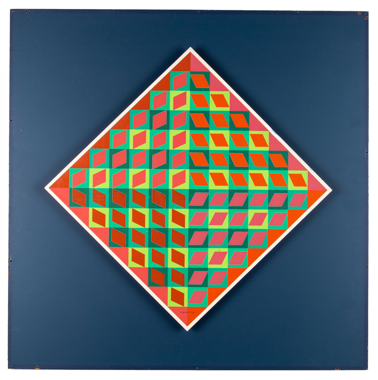 Vaserely Lithograph mounted on wood (1 of 1)