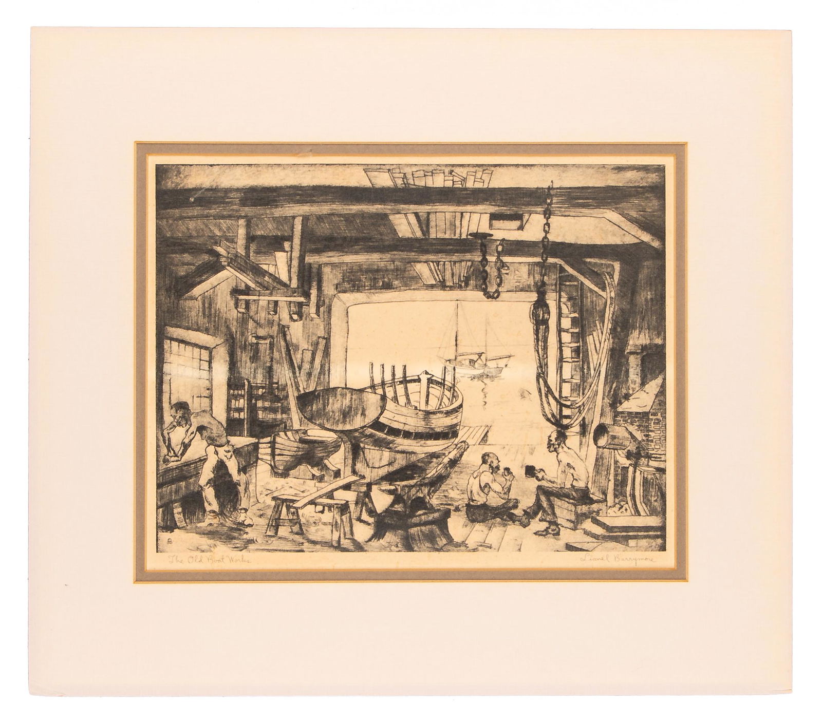 Lionel Barrymore Signed Print - The Old Boat Works (1 of 1)