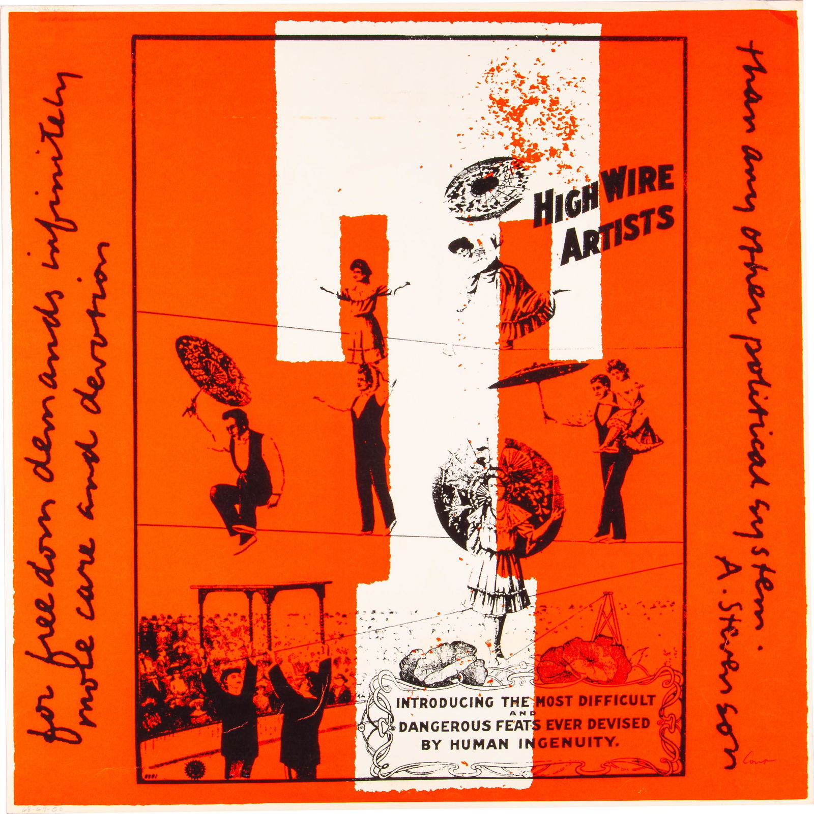 CORITA KENT  T the tight rope from circus alphabet (1 of 2)