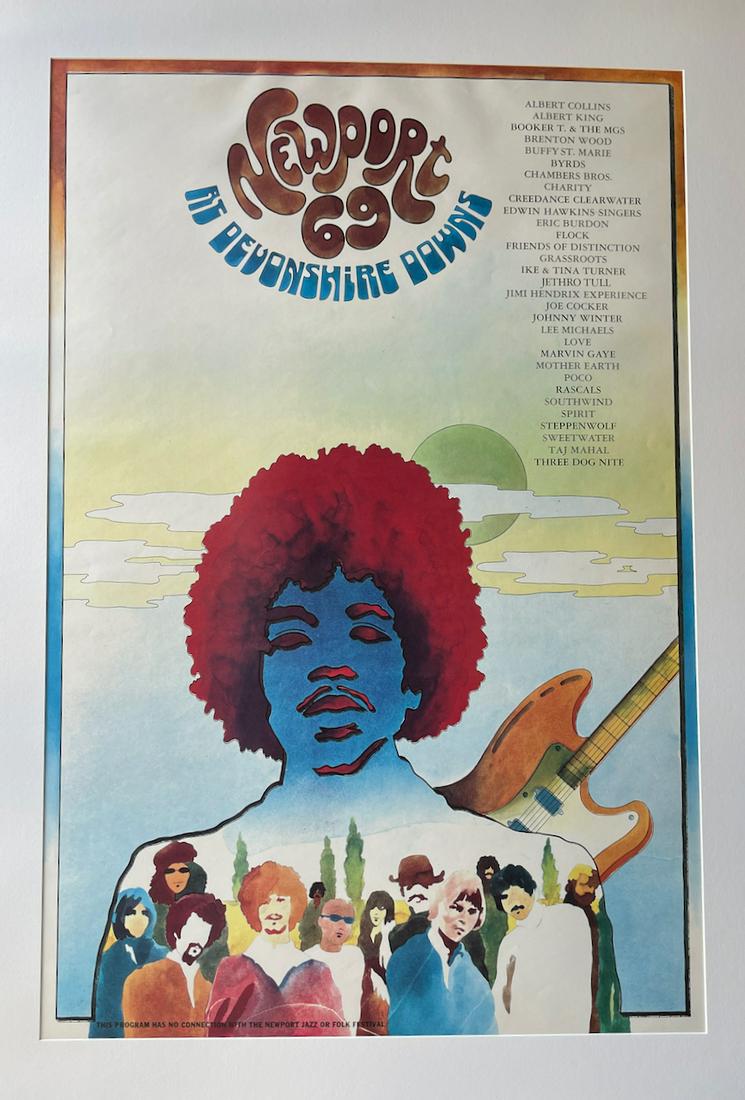 NEWPORT 1969 DEVONSHIRE DOWNS JIMI HENDRIX POSTER (1 of 1)