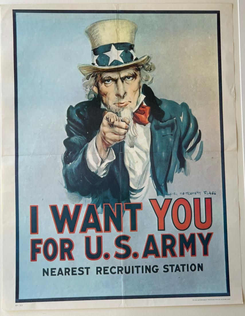 UNCLE SAM POSTER - I WANT YOU GVMT PRINTING OFFICE (1 of 1)