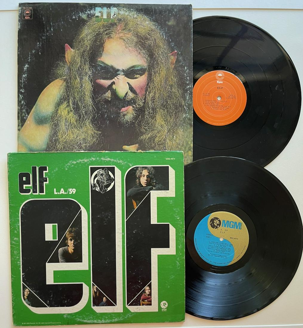 THE ELF SET: Elf (3) - ElfLabel:Epic - KE 31789 ($59 - $105 range) - AND - Elf (3) - L.A. 59Label:MGM Records - M3G 4974 ($25 - $75 range). Elf was a blues-rock band formed in upstate New York, USA, in 1967. The b
