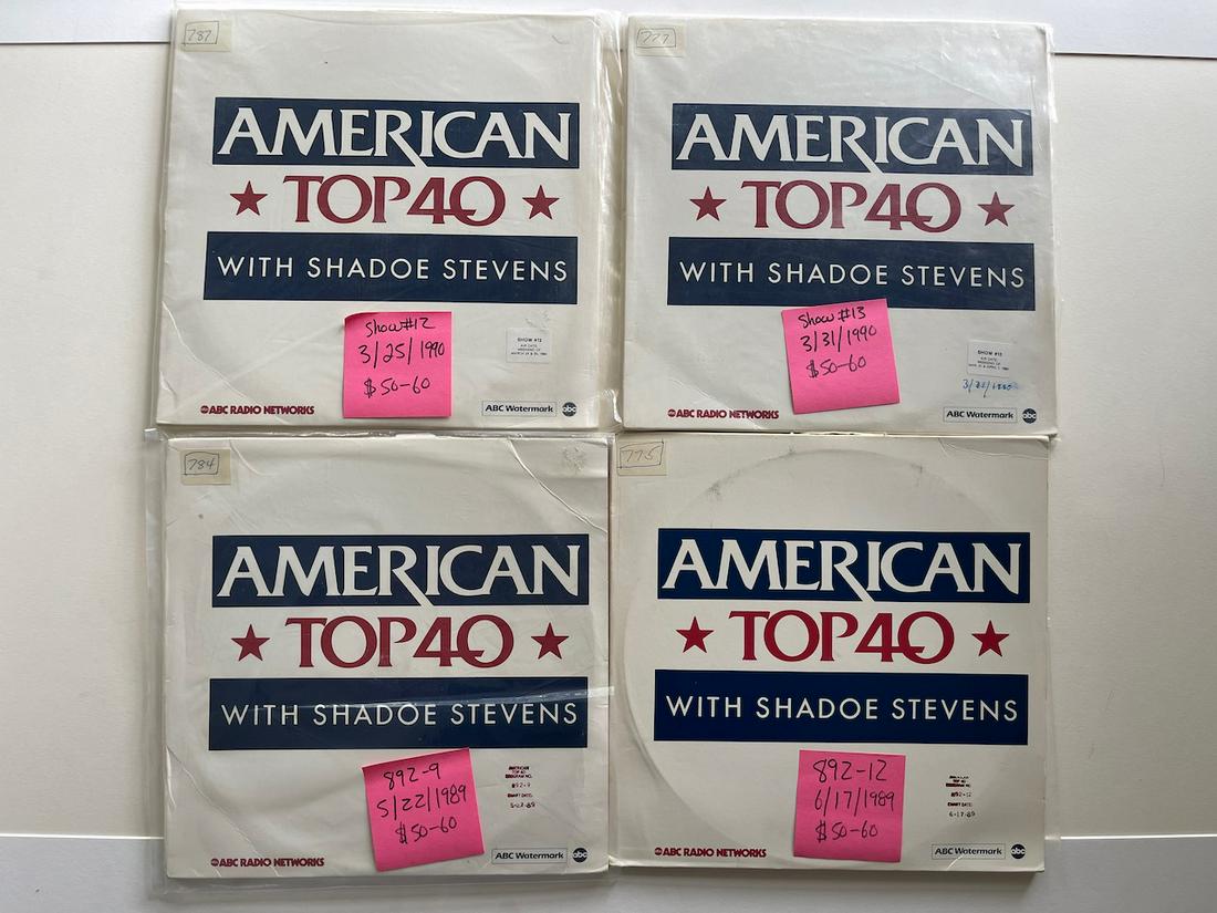 AMAZING AMERICAN TOP 40 SET #6: COAST TO COAST WITH SHADOE STEVENS WITH THE FOLLOWING SETS: 3//25/1990 & 3/31/1990 & 5/22/1989 & 6/17/1989