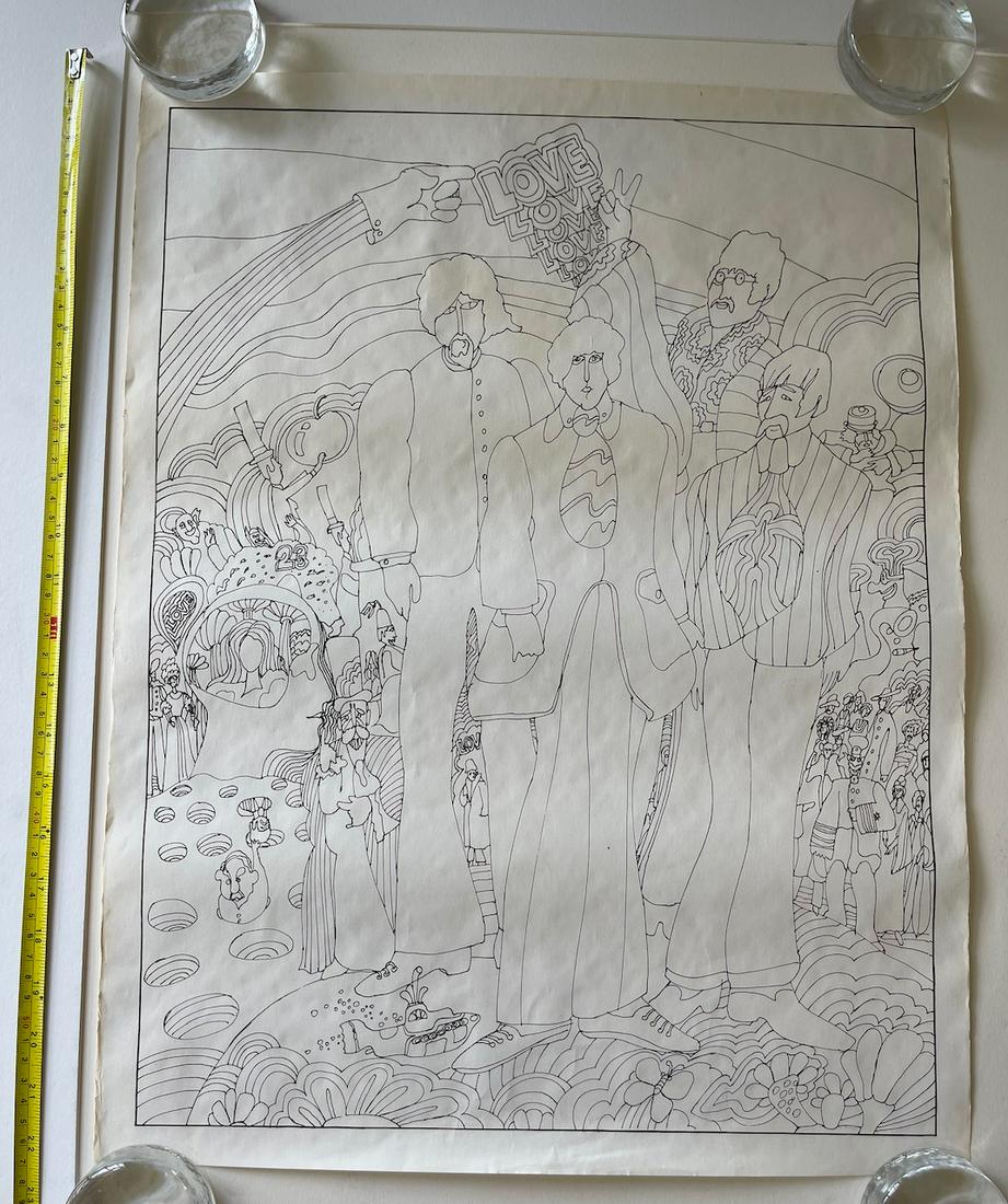 BEATLES LOVE POSTER: BEATLES LOVE POSTER - PERFECT FOR HAND COLORING
