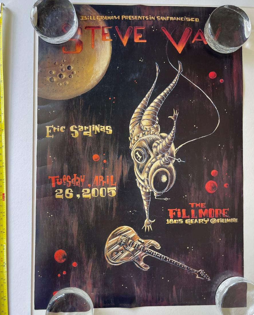 STEVE VAI FILLMORE POSTER Eric Sardinas ORIGINAL Bill Graham BGF686 J. Shea (1 of 1)