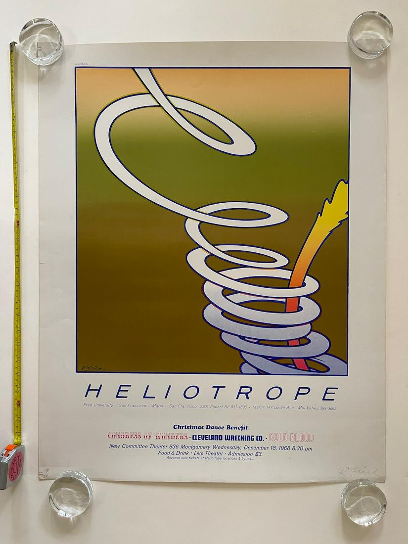 HELIOTROPE - RARE SIGNED POSTER BY R. FRIED. (1 of 2)