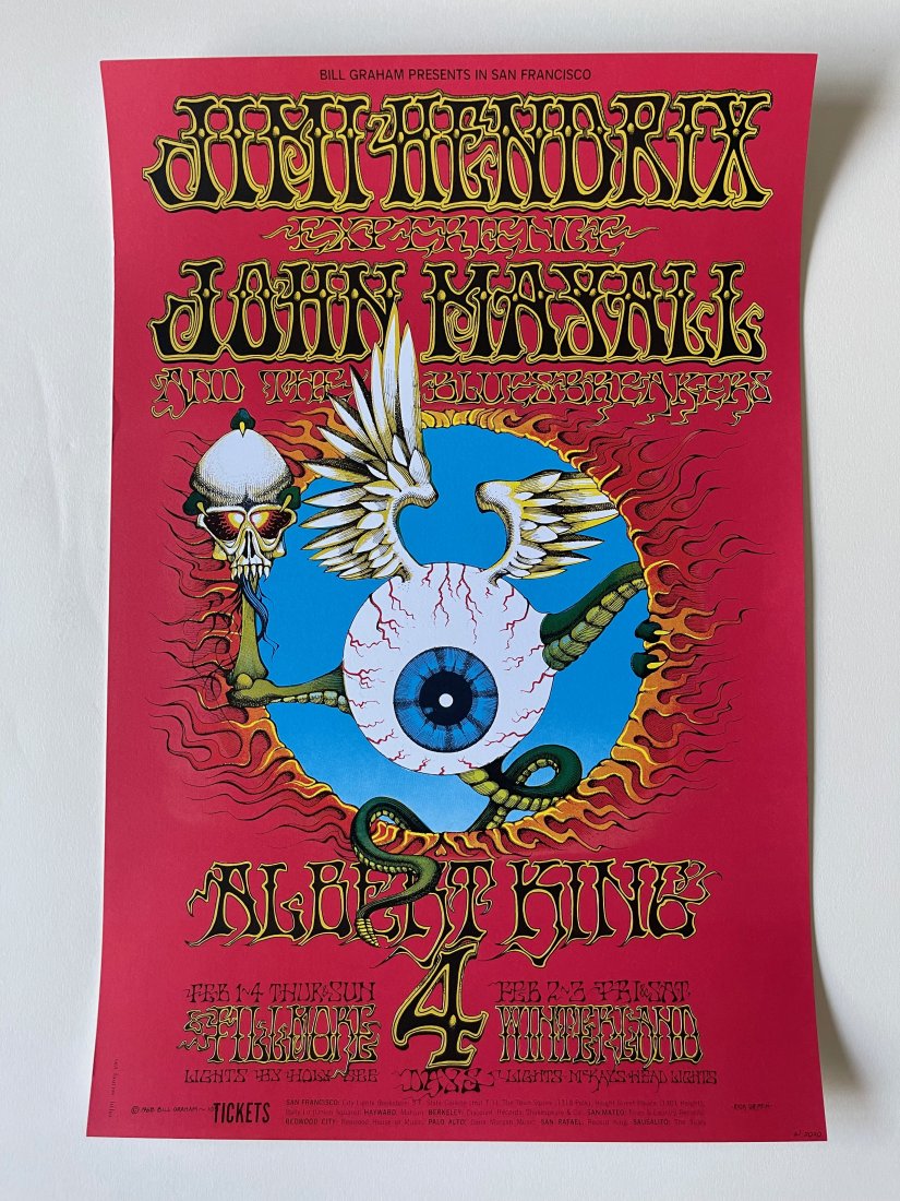 JIMI HENDRIX FLYING EYEBALL by RICK GRIFFIN BG105 (1 of 3)