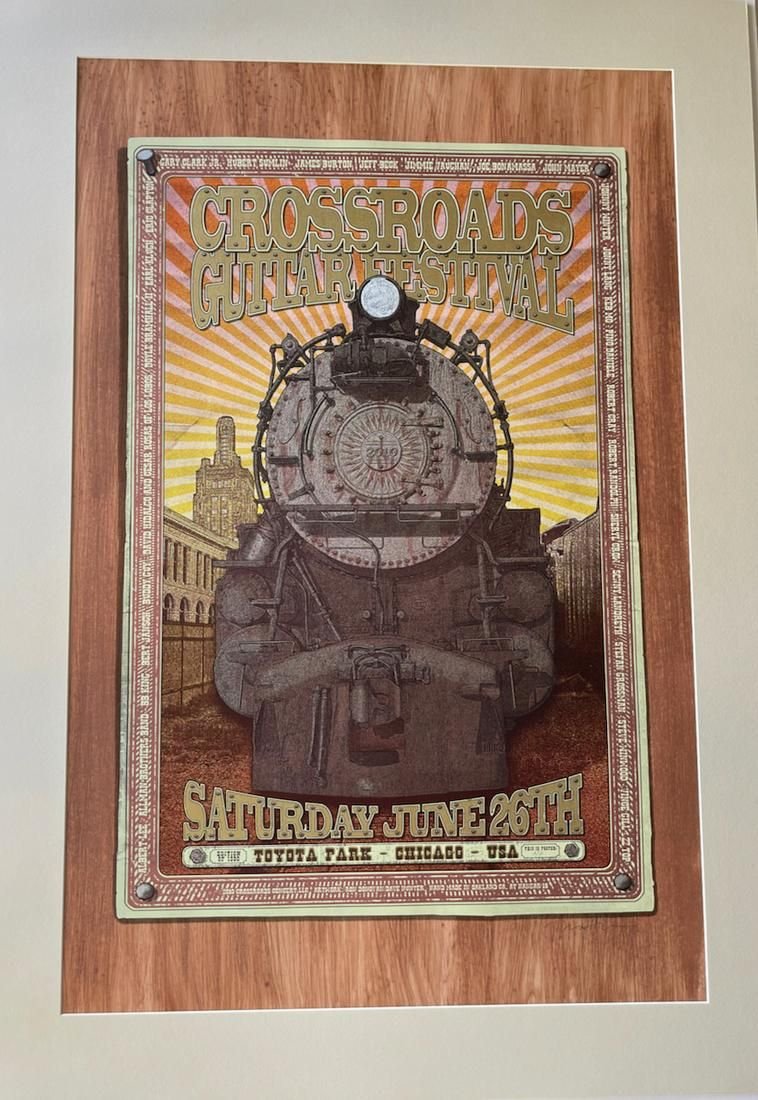 Crossroads Guitar Festival Hunter / Donovan A/P: ARTISTS PROOF EDITION: Crossroads Guitar Festival Bridgeview 10 by Dave Hunter / Ron Donovan - 1st. Paper: Thick and Juicy 14pt. Size: 23 X 35. Markings: A/P. Signed in pencil L.R. Technique:Screen Pr