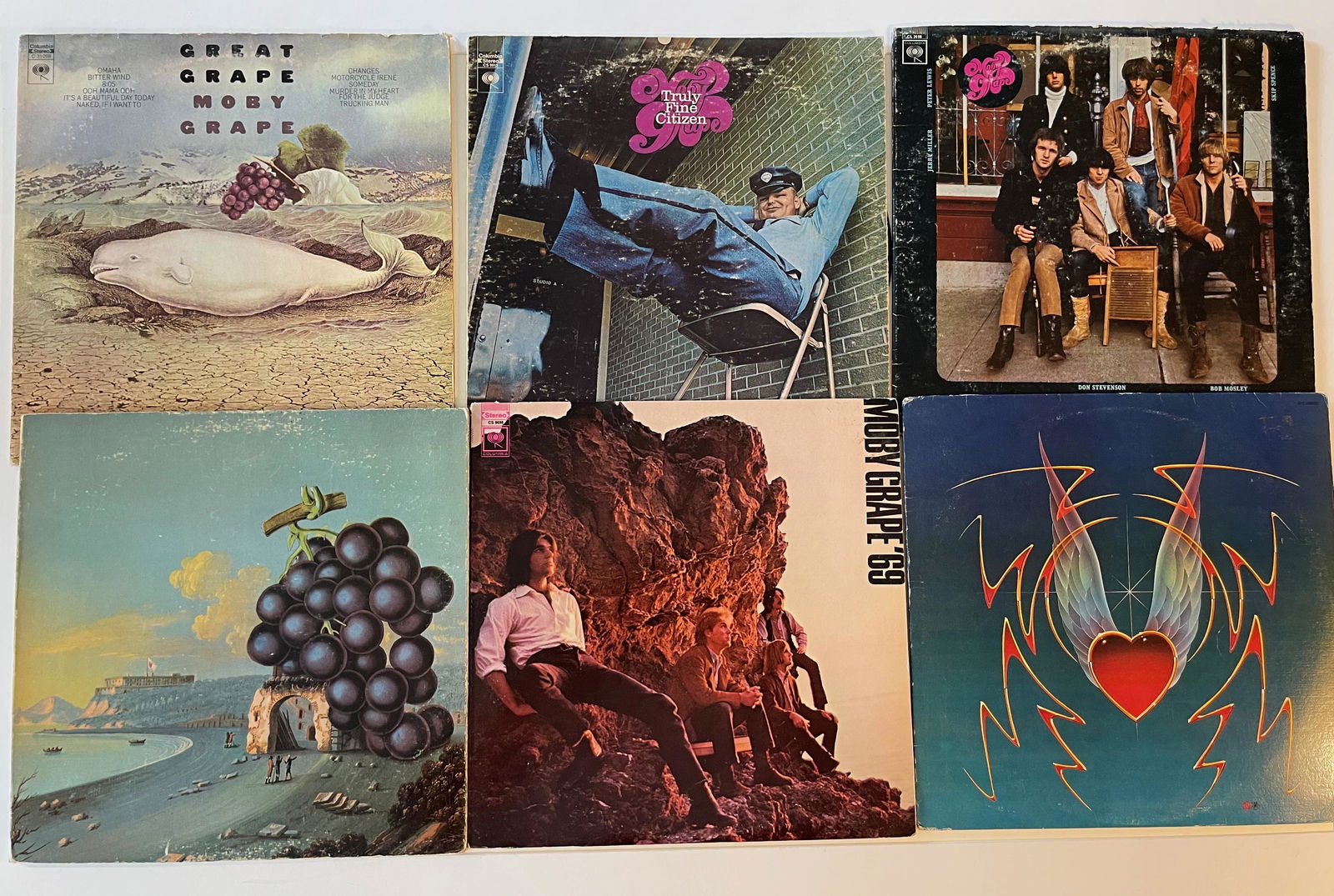 AMAZING MOBY GRAPE SET - FIRST STATE COVER: THE MOBY GRAPE SET INCLUDES. Moby Grape â€“ Moby Grape '69Label:Columbia â€“ CS 9696 ($12-$70 RANGE). Moby Grape â€“ Moby Grape "1984 Reunion" ($15-$40). Moby Grape â€“ Truly Fine
