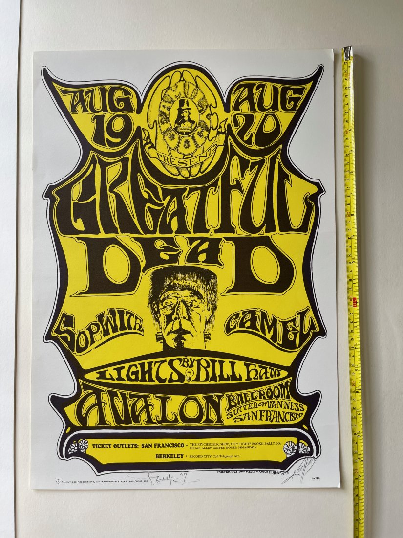 GRATEFUL DEAD AVALON BALLROOM SIGNED BY MOUSE & KELLEY (1 of 3)