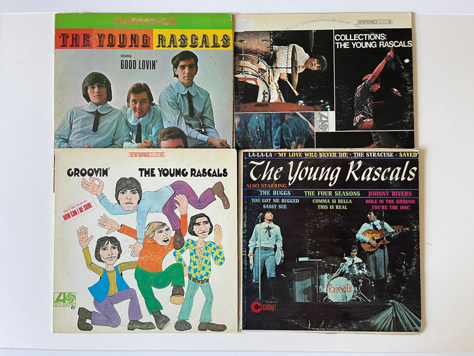 THE YOUNG RASCALS: 1 - The Young RascalsLabel:Atlantic - SD 81232 - CollectionsLabel:Atlantic - SD 81343 - Groovin"Label:Atlantic - SD 81484 - The Young Rascals Also Starring The Buggs, The Four Seasons, Johnny Rivers -