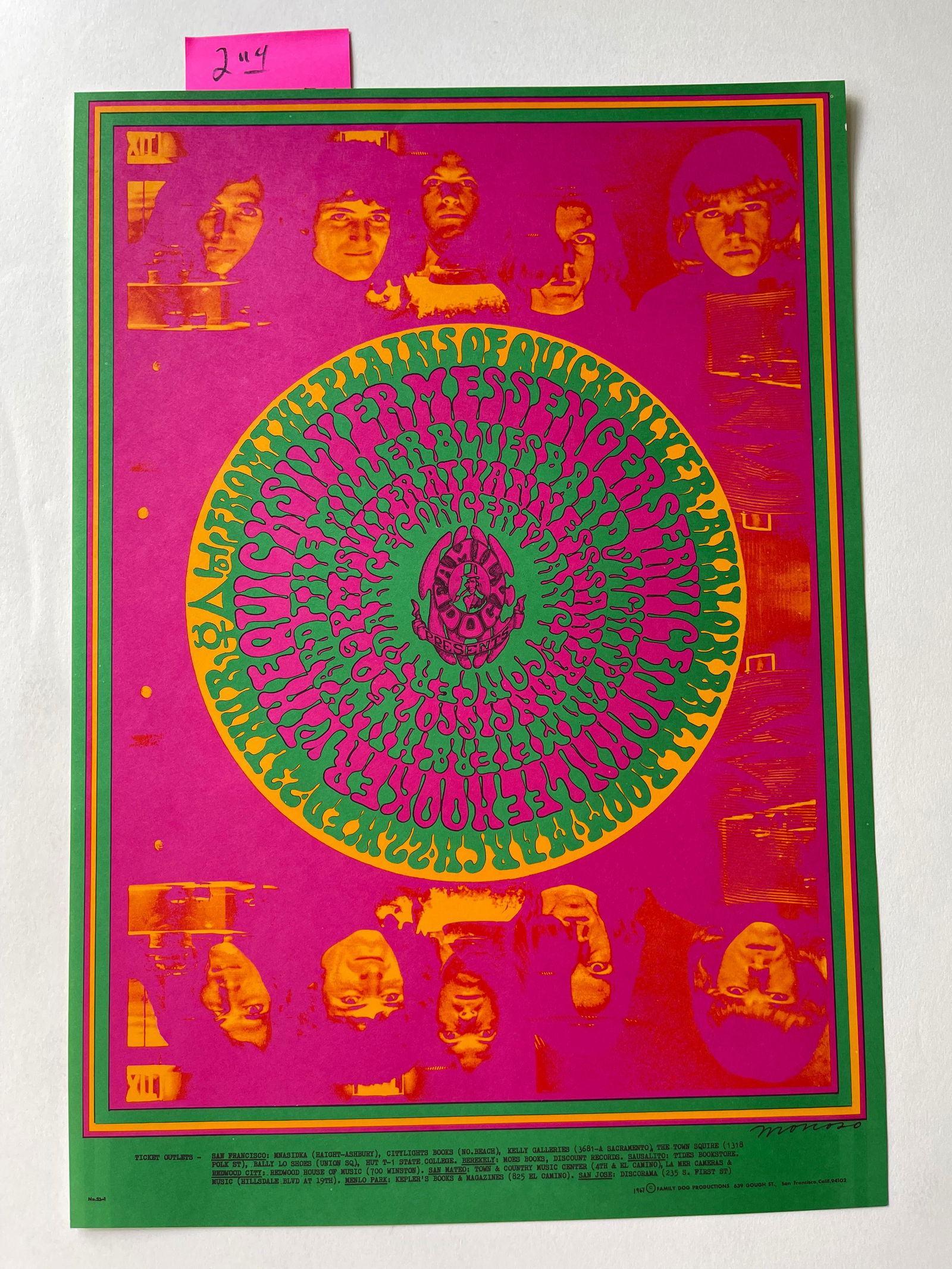 Steve Miller Blues Band Quicksilver SF 67 Moscoso 2nd (1 of 1)