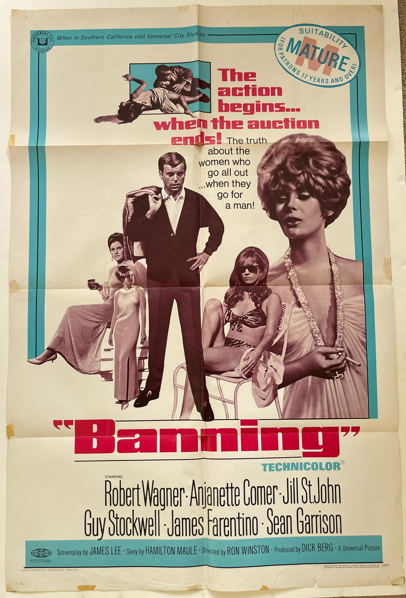 VINTAGE SPY MOVIE POSTER SET: VINTAGE SPY MOVIE POSTER SETJILL ST. JOHN - BANNINGJACK OF DIAMONDSSIDNEY POITIER - ROD STEIGER - IN THE HEAT OF THE NIGHT (artwork is by Paul Crifo)JACK PALANCE - KILL A DRAGON MASQUERADETHE JOKERS R