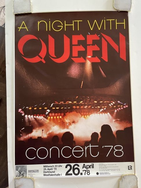 ORIGINAL RARE QUEEN GERMANY CONCERT POSTER (1 of 1)