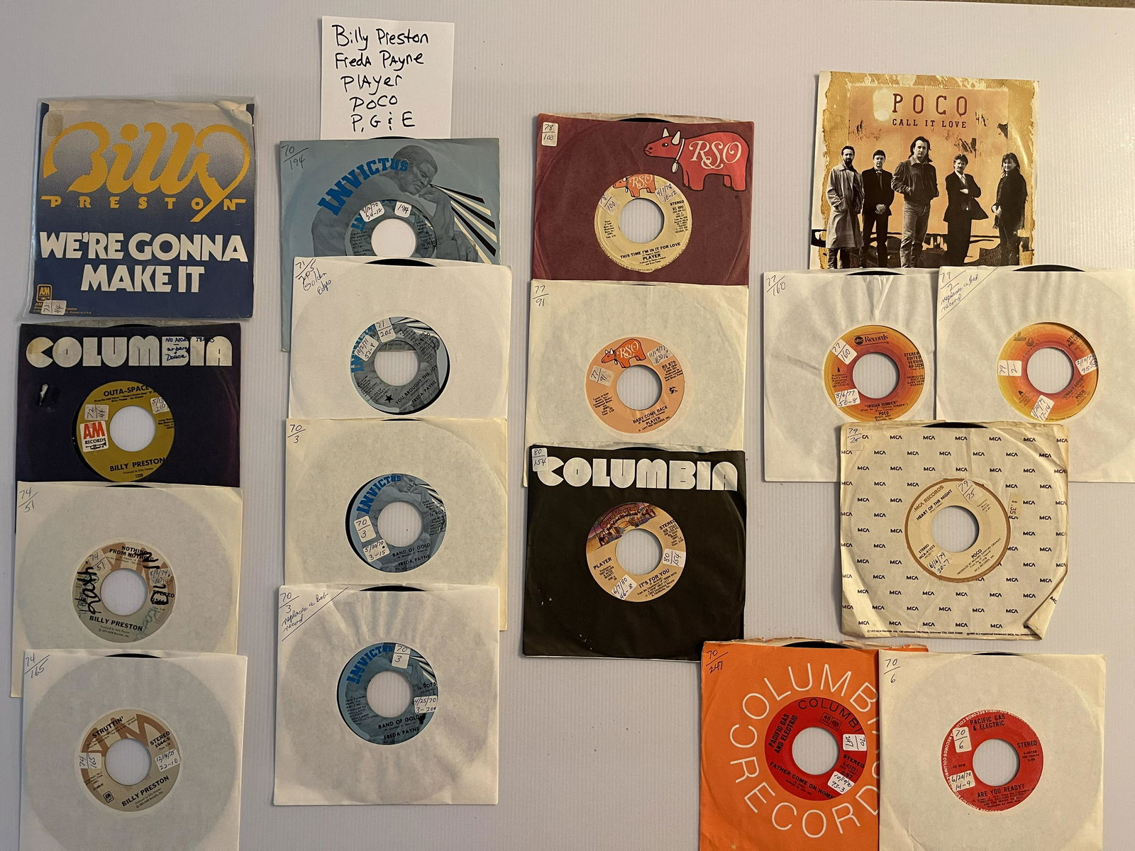 BILLY PRESTON - FREDA PAYNE - PLAYER - POCO - P,G&E (1 of 1)